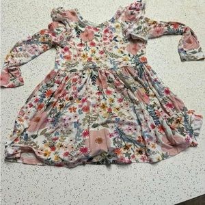 Little Sleepies Mauve Meadow twirl dress with bodysuit size 18-24 months